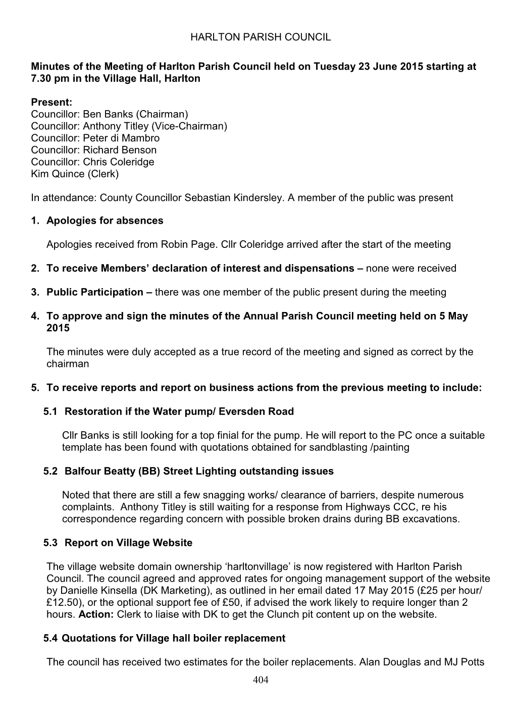 Harlton Parish Council