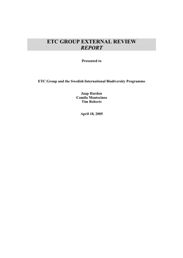 Etc Group External Review Report