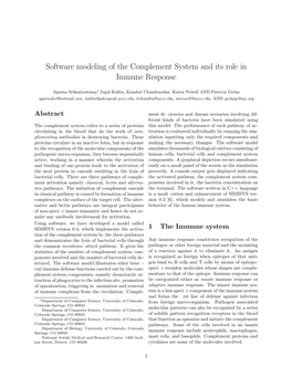 Software Modeling of the Complement System and Its Role in Immune Response