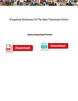 Exegetical Dictionary of the New Testament Online