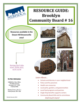RESOURCE GUIDE: Brooklyn Community Board