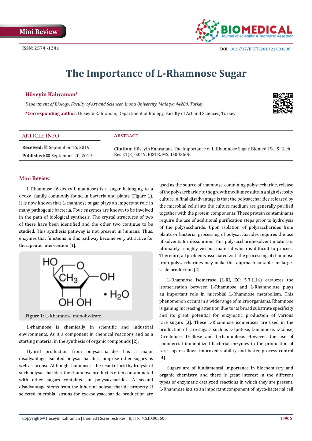 The Importance of L-Rhamnose Sugar