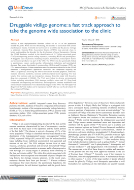 Druggable Vitiligo Genome: a Fast Track Approach to Take the Genome Wide Association to the Clinic