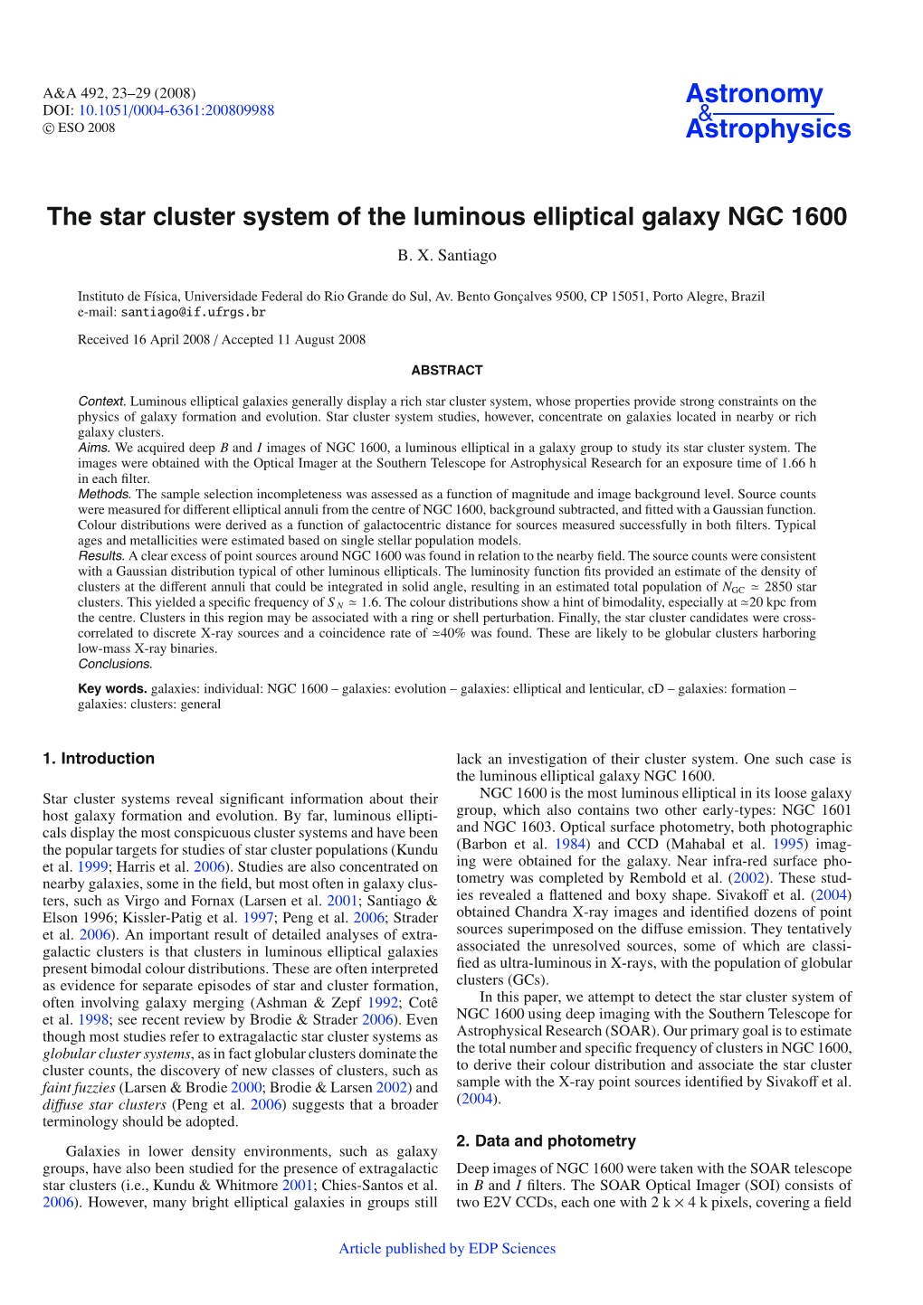 The Star Cluster System of the Luminous Elliptical Galaxy NGC 1600