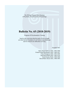Bulletin No. 65 (2018-2019)