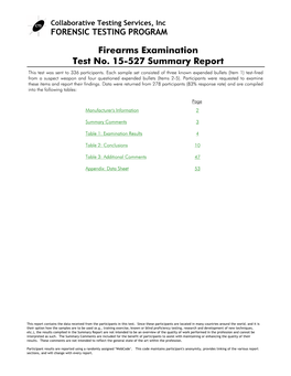 15-527 Firearms Examination