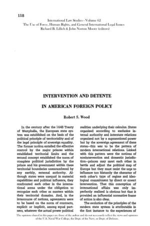 Intervention and Detente in American Foreign Policy