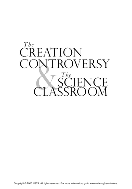 The Creation Controversy & the Science Classroom