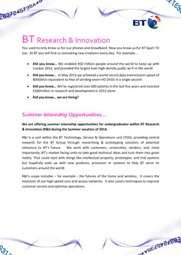 BT Research & Innovation