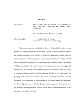 ABSTRACT Title of Thesis: REFLECTIONS ON