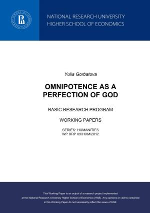 Omnipotence As a Perfection of God