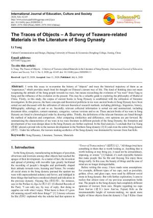A Survey of Teaware-Related Materials in the Literature of Song Dynasty