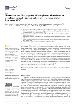 The Influence of Polystyrene Microspheres Abundance on Development and Feeding Behavior of Artemia Salina