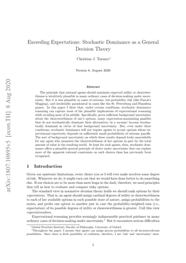 Arxiv:1807.10895V5 [Econ.TH] 8 Aug 2020 the Standard View in Normative Decision Theory Holds We Should Rank Options by Their Expectations