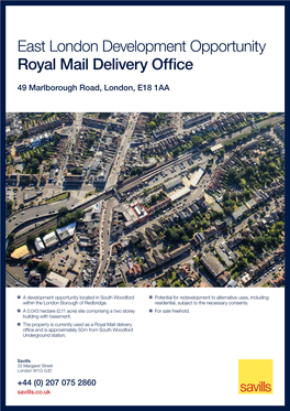 East London Development Opportunity Royal Mail Delivery Office