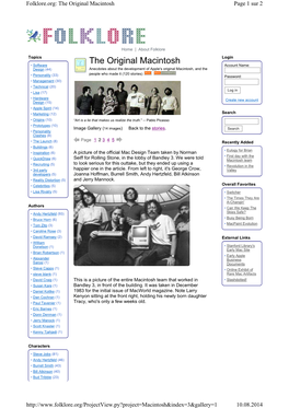The Original Macintosh Page 1 Sur 2