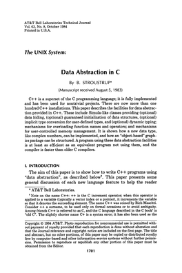 The UNIX System: Data Abstraction in C