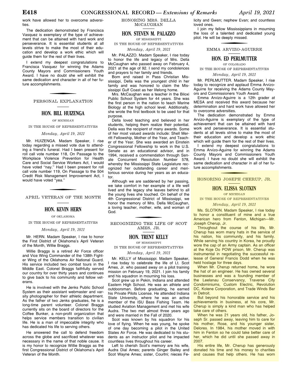 CONGRESSIONAL RECORD— Extensions Of