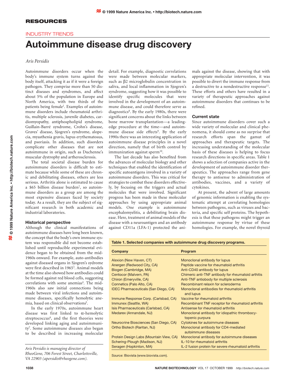 Autoimmune Disease Drug Discovery