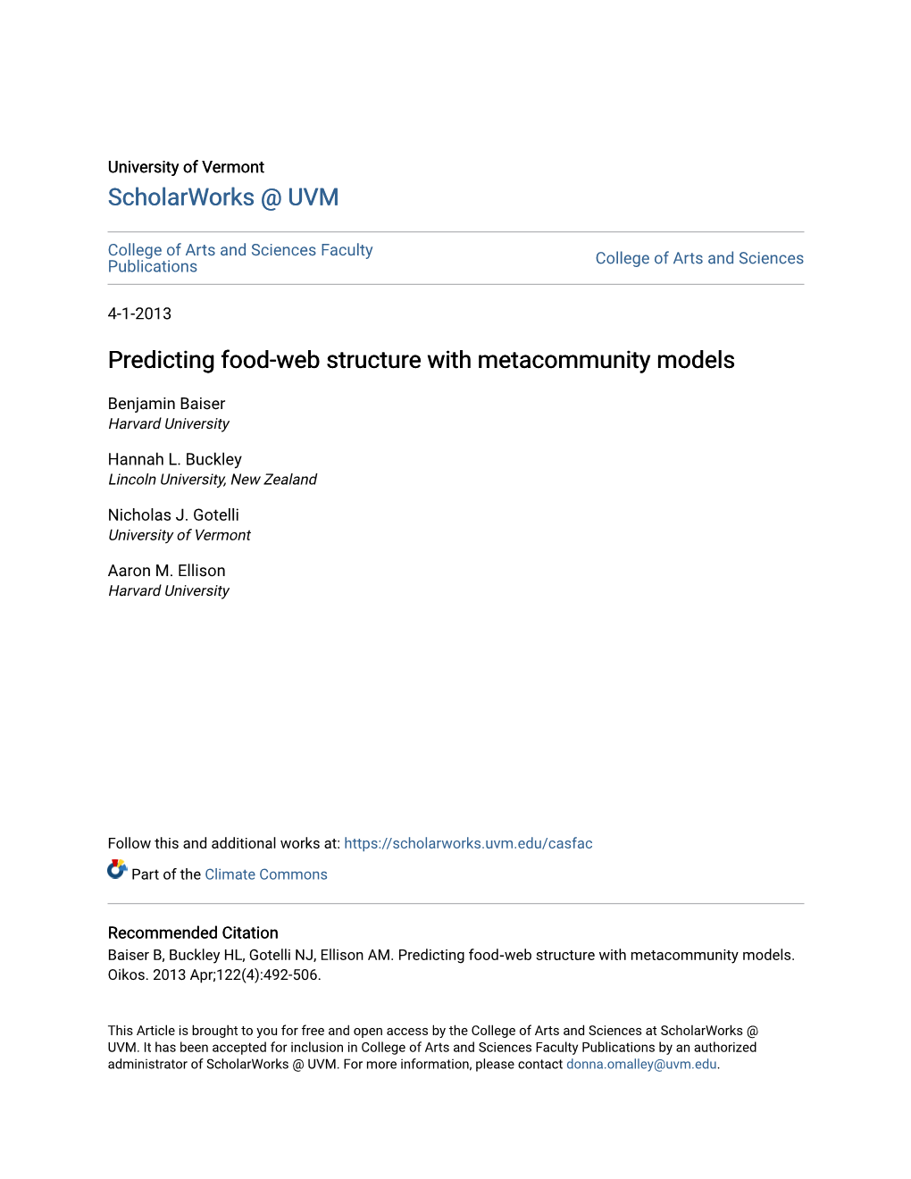 Predicting Food-Web Structure with Metacommunity Models