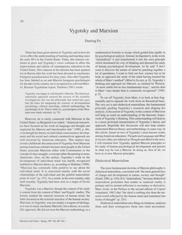 Vygotsky and Marxism