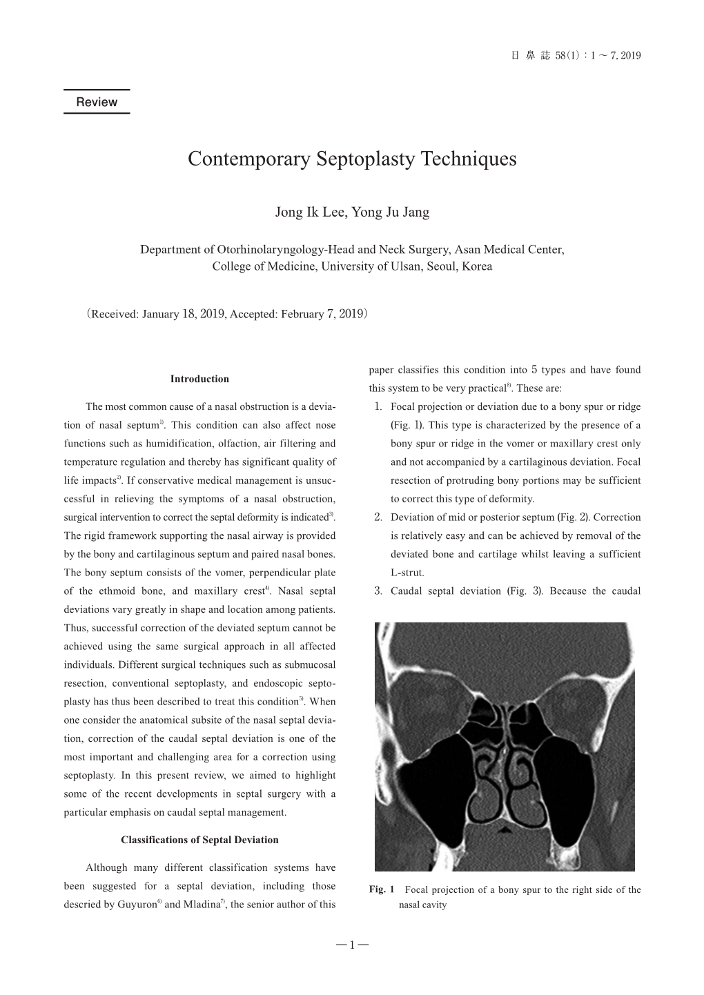 Contemporary Septoplasty Techniques