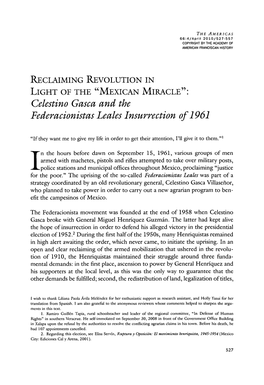 Celestino Gasca and the Federacionistas Leaks Insurrection of 1961