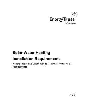 Solar Water Heating System Requirements