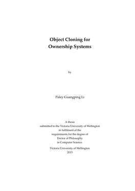 Object Cloning for Ownership Systems
