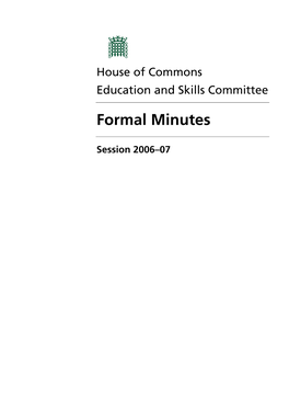 Education Committee Formal Minutes 2006-2007