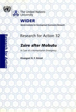 WIDER RESEARCH for ACTION Zaire After Mobutu