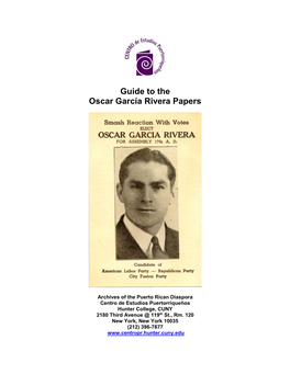 Guide to the Oscar García Rivera Papers