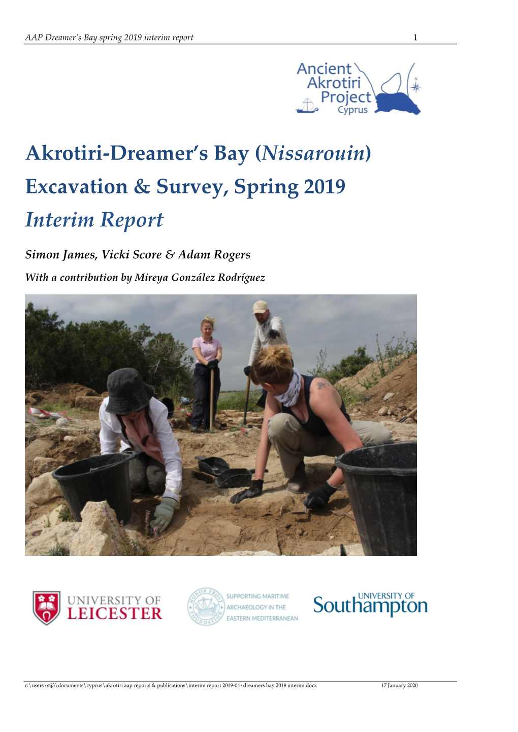 Akrotiri-Dreamer's Bay (Nissarouin) Excavation & Survey, Spring 2019