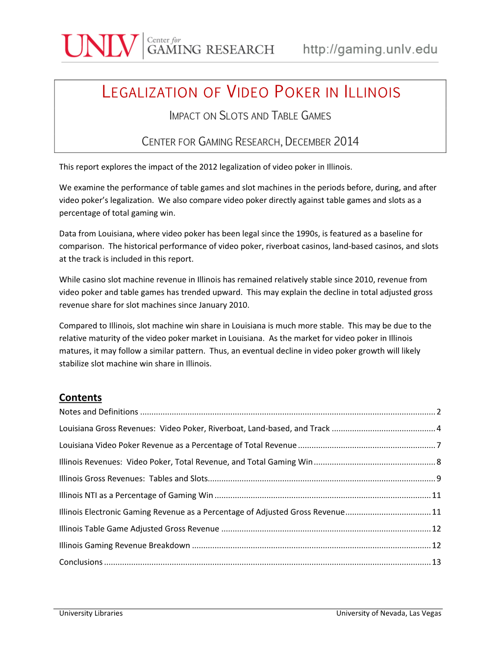 Legalization of Video Poker in Illinois