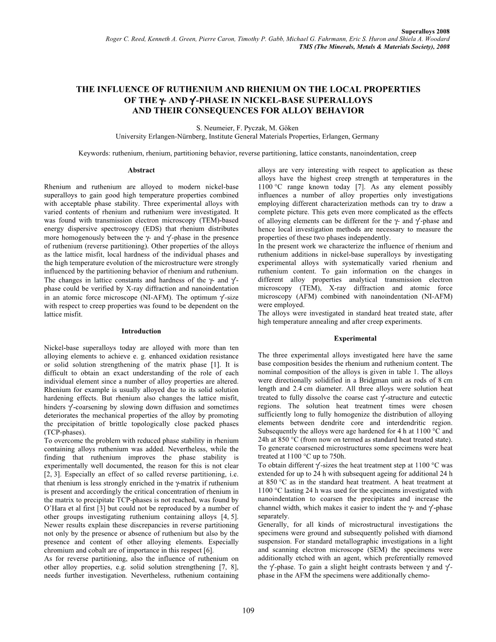 Phase in Nickel-Base Superalloys and Their Consequences for Alloy Behavior