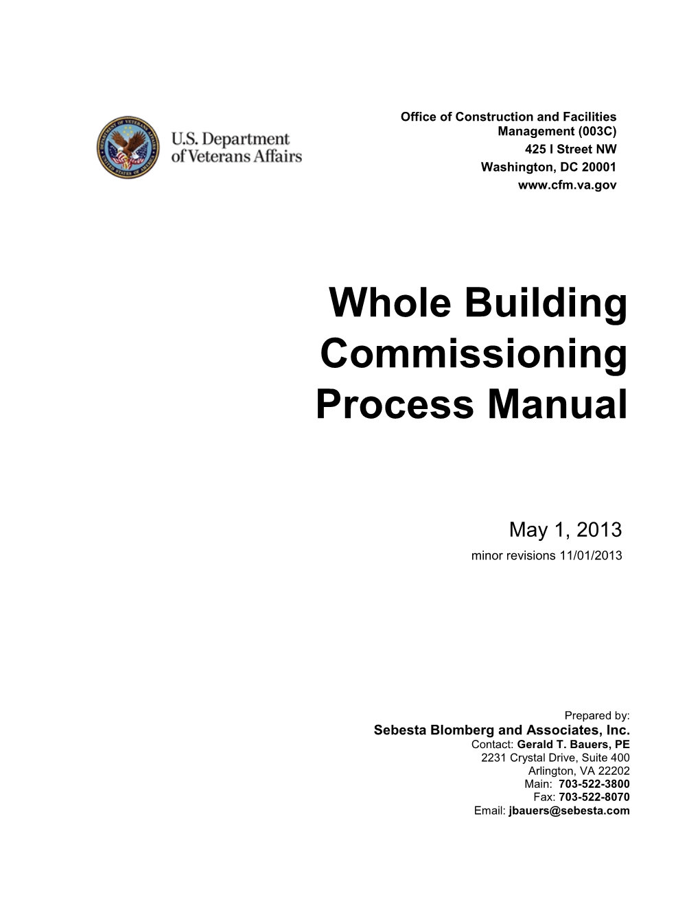 Whole Building Commissioning Process Manual