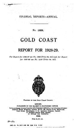 Annual Report of the Colonies, Gold Coast, 1928-29