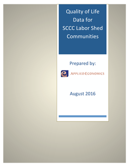 Quality of Life Data for SCCC Labor Shed Communities
