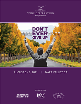 August 5 – 8, 2021 | Napa Valley, Ca