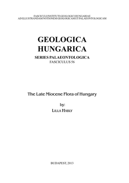 Geologica Hungarica. Series Paleontologica