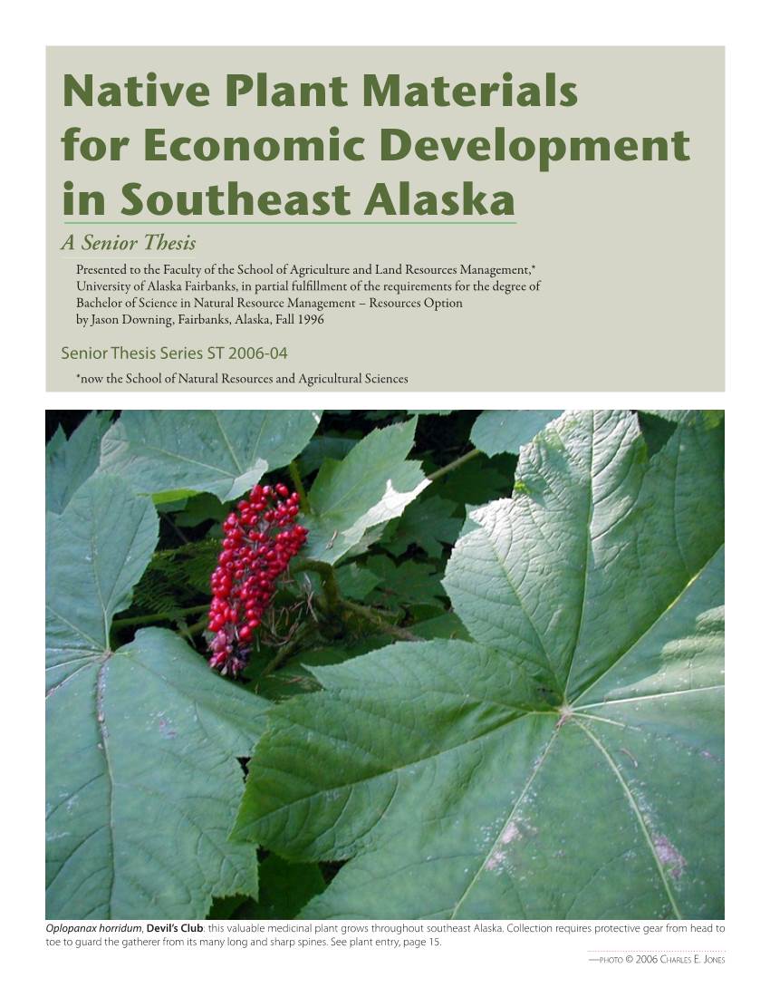 Native Plant Materials for Economic