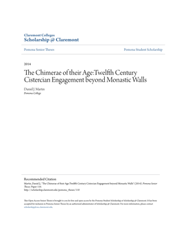 The Chimerae of Their Age:Twelfth Century Cistercian Engagement
