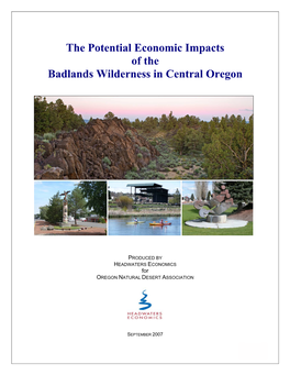 The Potential Economic Impacts of the Badlands Wilderness in Central Oregon