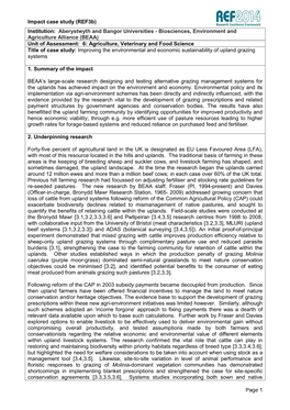 Impact Case Study (Ref3b) Page 1 Institution: Aberystwyth and Bangor