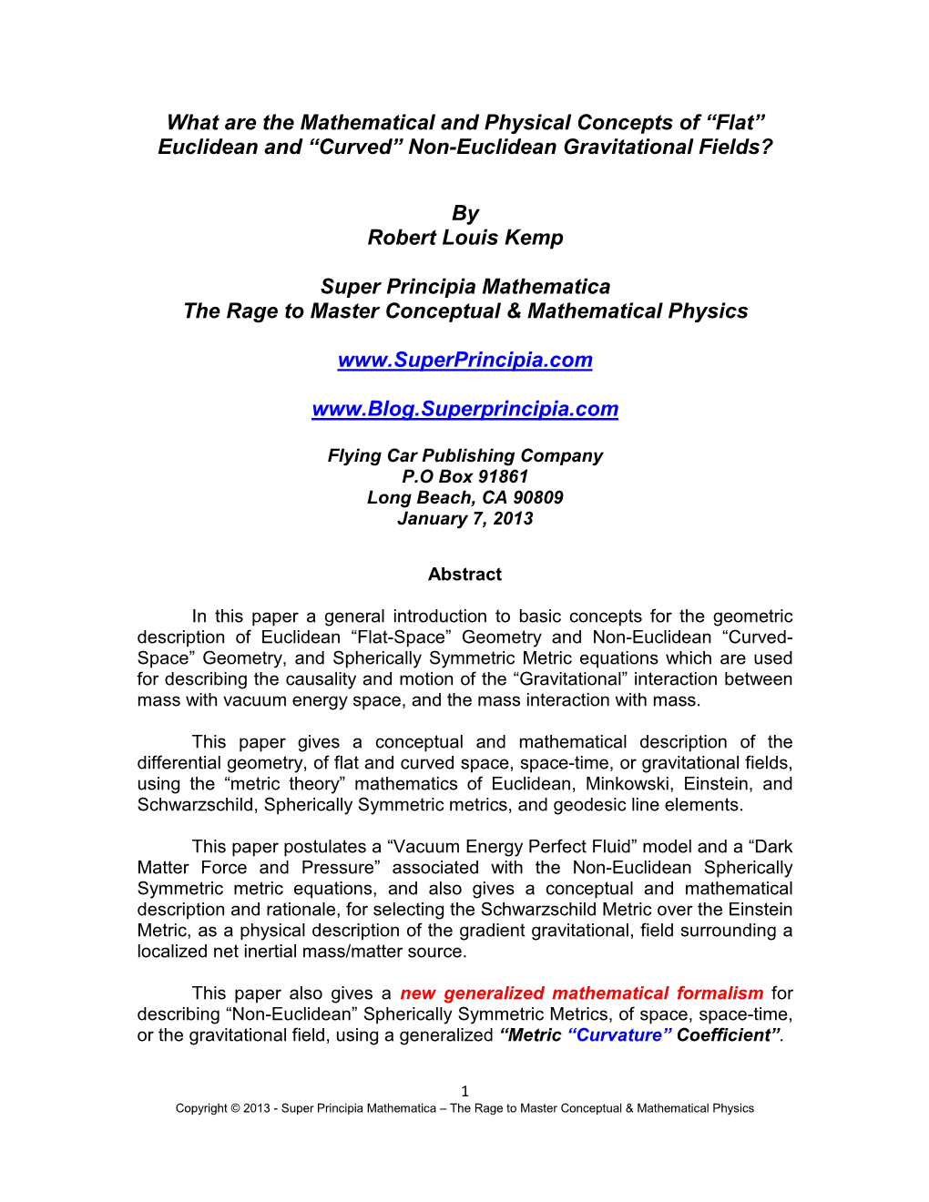 Euclidean and “Curved” Non-Euclidean Gravitational Fields?