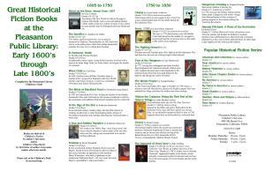 Great Historical Fiction Books at the Pleasanton Public Library