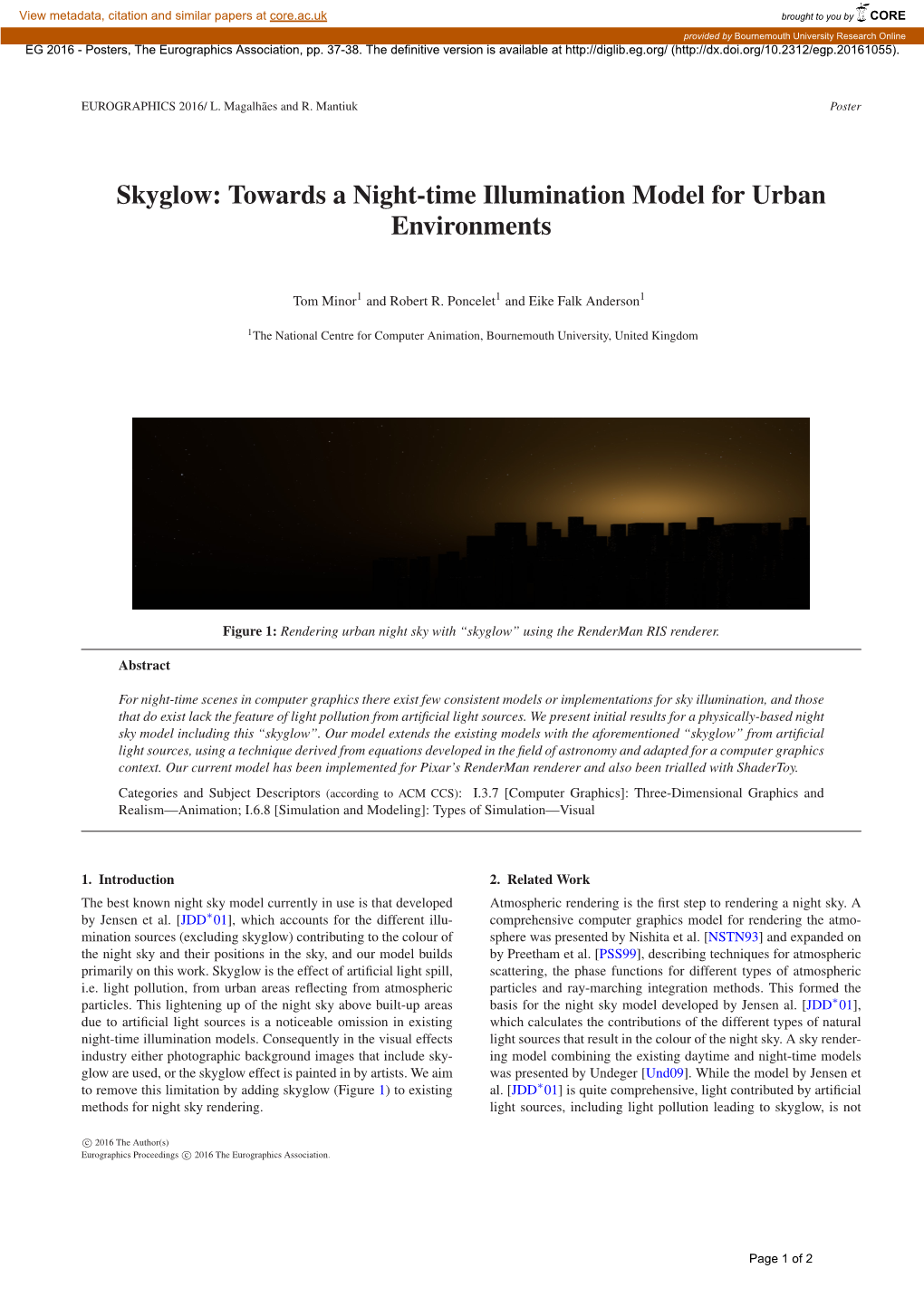 Skyglow: Towards a Night-Time Illumination Model for Urban Environments