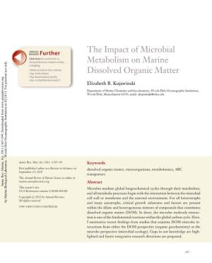 Kujawinski, 2011. “The Impact of Microbial Metabolism on Marine Dissolved Organic Matter”
