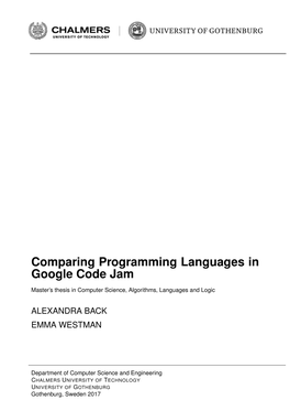 Comparing Programming Languages in Google Code Jam