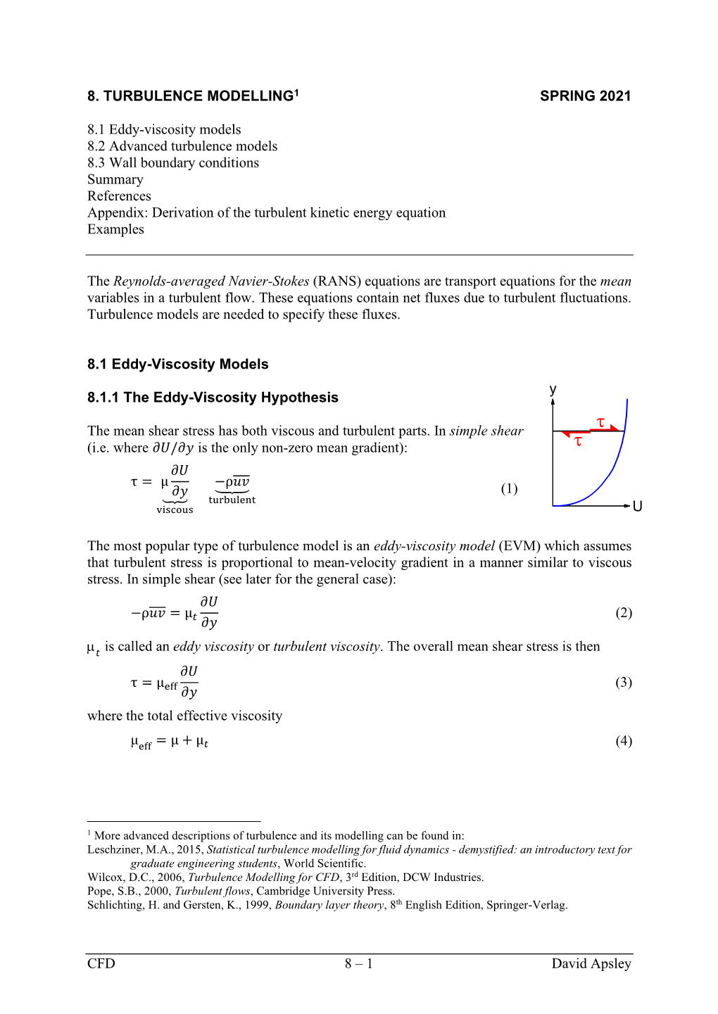 Turbulence Modelling1 Spring 2021